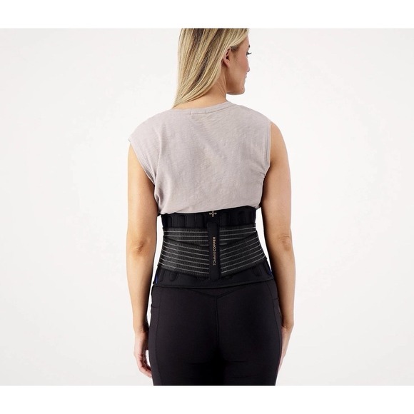 Tommie Copper Adjustable Compression Back Brace Black Large XL Unisex Infrared - Picture 7 of 13